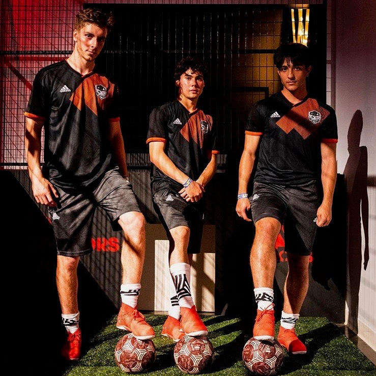 Ryan Bouchard, owner of Optimal Soccer Training, during a modelling campaign for Adidas.