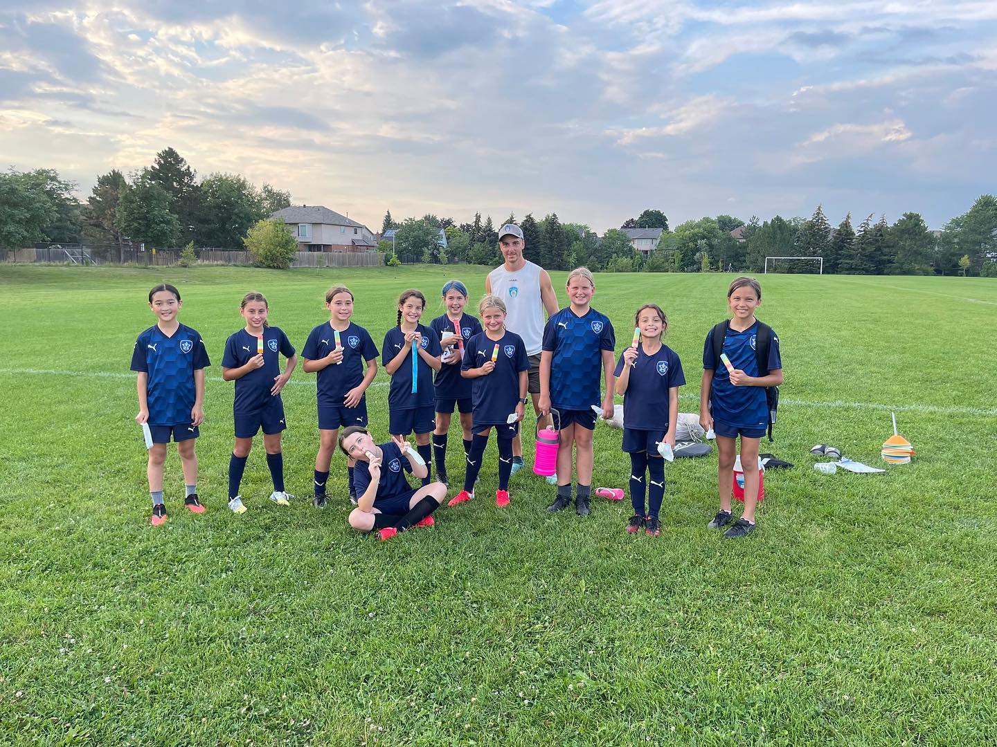 Group of Optimal Soccer Training kids after a session.